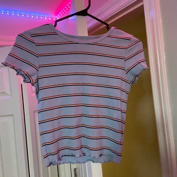 American eagle blue striped crop top. Size xs - Picture 1 of 3
